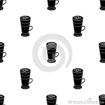Cup of coffee macchiato with foam. Different types of coffee single icon in black style vector symbol stock illustration Vector Illustration