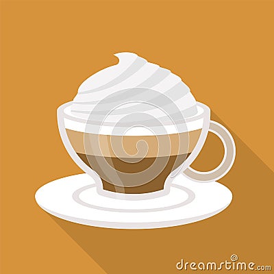 Cup of coffee macchiato vector, flat design Vector Illustration