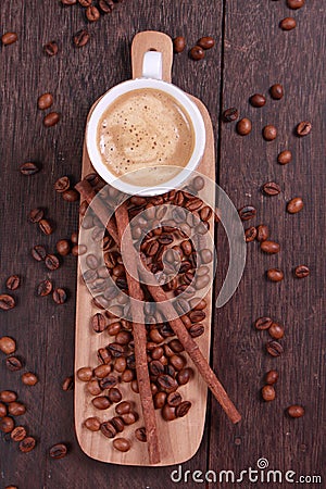 Cup of coffee made from fresh roasted coffee beans Stock Photo