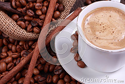 Cup of coffee made from fresh roasted coffee beans Stock Photo