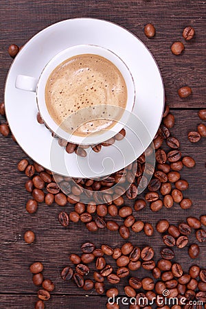 Cup of coffee made from fresh roasted coffee beans Stock Photo