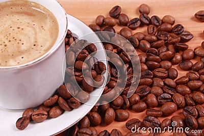 Cup of coffee made from fresh roasted coffee beans Stock Photo