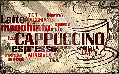 Coffee cup with words Stock Photo