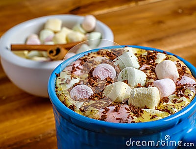 Cup of coffee with marshmallows Stock Photo