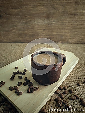 A cup of coffee milk in the morning Stock Photo