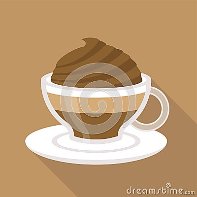 Cup of coffee mocha vector, flat design Vector Illustration