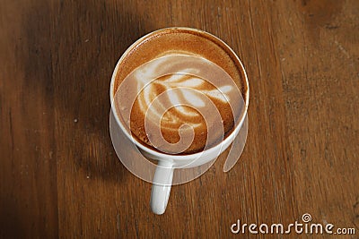 Cup of coffee nice draw in cream Stock Photo