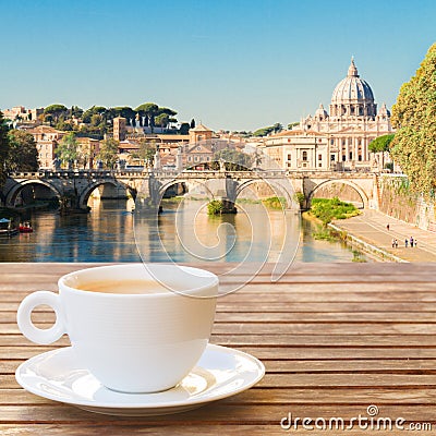 Cup of coffee in Rome Stock Photo