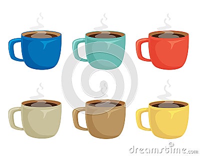 Cup of coffee set Vector Illustration