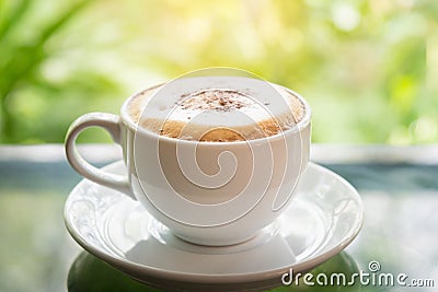 White cup of coffee Stock Photo