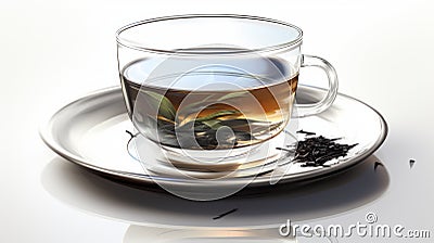 Ethereal Tea Illustration: Photorealistic Accuracy With Sharp Angles Cartoon Illustration