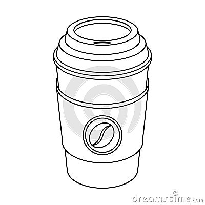 A cup of coffee to takeaway.Different types of coffee single icon in outline style vector symbol stock illustration web. Vector Illustration