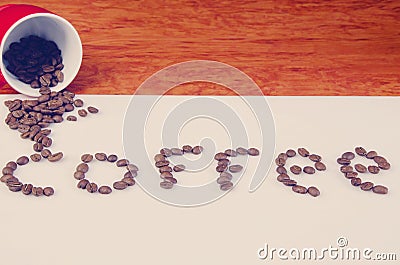 Cup of coffee on white table Stock Photo