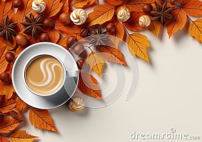 A cup of Colombian coffee with foam forming flowers Stock Photo