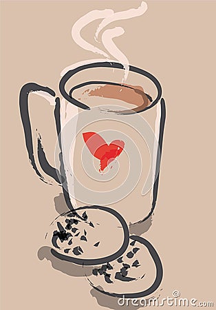 Cup with cookies Vector Illustration