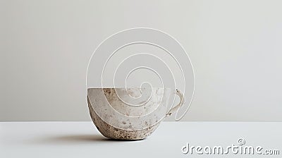 a cup crafted from minerals, set against a pristine white background for a striking contrast. Stock Photo