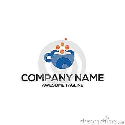 Cup data technology logo template Vector Illustration