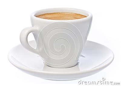 Cup of espresso Coffee isolated over white Stock Photo