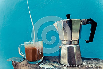 A cup of freshly brewed coffee Stock Photo