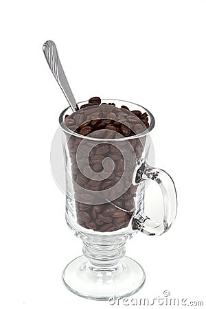 Cup full of coffee beans Stock Photo