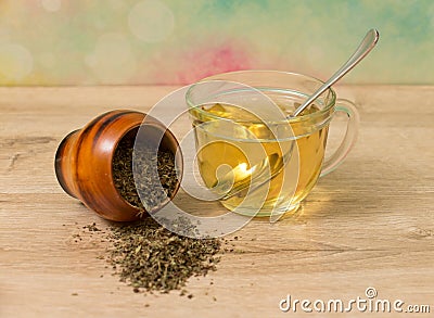 Cup of green tea Stock Photo