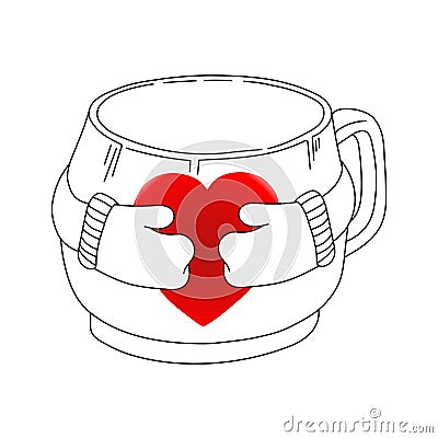 Cup_heart Vector Illustration