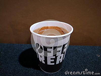 A cup of hot black coffee to ward off sleepiness... Stock Photo