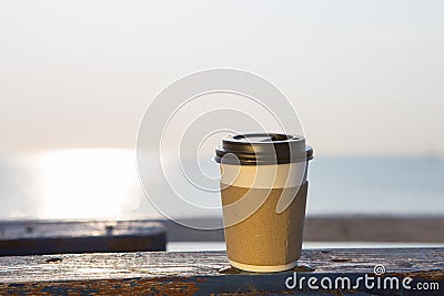 cup of hot coffee to go Stock Photo