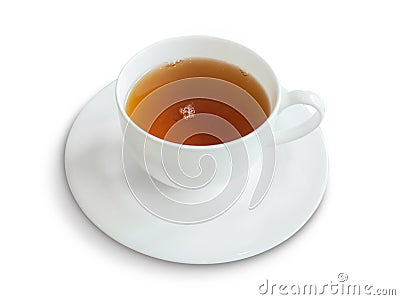 Cup of hot tea. Isolated on white background. Stock Photo