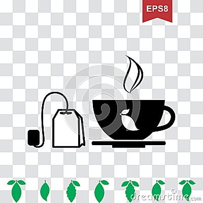 Cup of Hot Tea Vector Icon Vector Illustration