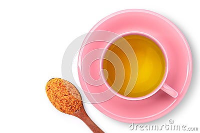 Cup of hot turmeric herbal tea Stock Photo