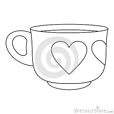 Cup icon, outline style Vector Illustration