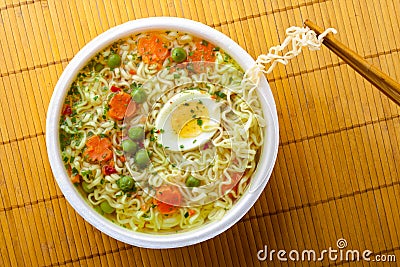 Cup of instant noodles Stock Photo