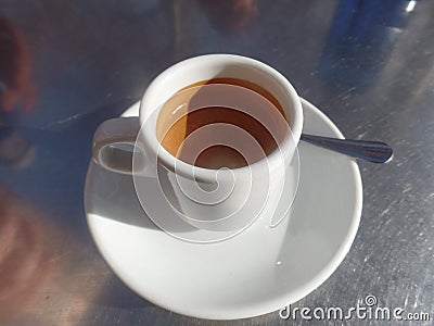 A cup of Italian espresso coffee Stock Photo