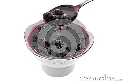 Cup with jam Stock Photo