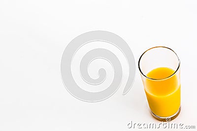 Cup of orange juice isolated on white background. Stock Photo