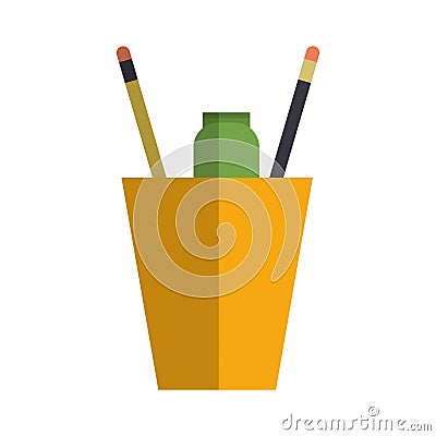 Cup with pencils Vector Illustration