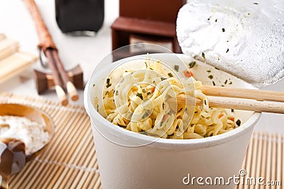 Cup of ramen noodles Stock Photo