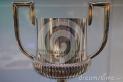 Cup Symbolizing Victory in a Competition for Barcelona Football Club Soccer Team-Spanish Cup Editorial Stock Photo