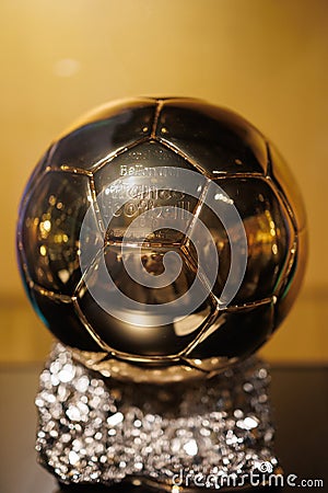 Cup Symbolizing Victory in a Competition - Messi Ballon D Or Stock Photo