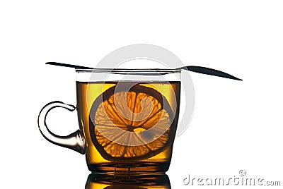 Cup of tea with lemon Stock Photo