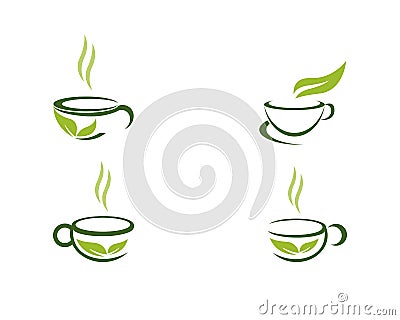 Cup of tea logo template Vector Illustration