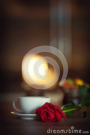 Cup of tea, romantic atmosphere Stock Photo