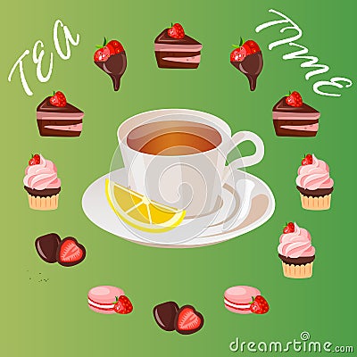 Cup of tea Vector Illustration