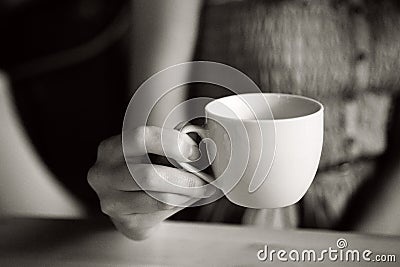 Cup of tea in woman hand Stock Photo