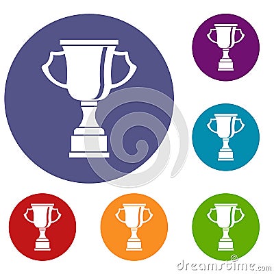 Cup for win icons set Vector Illustration