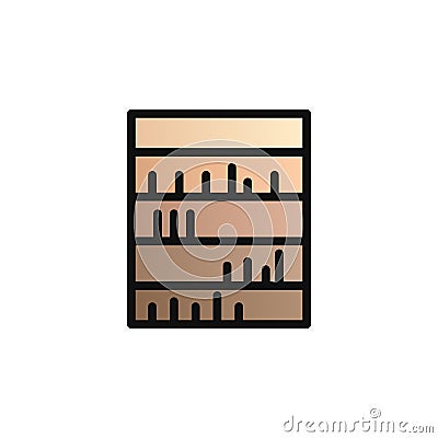 Cupboard, books color gradient vector icon Stock Photo