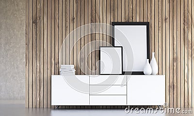 Cupboard with frames Stock Photo