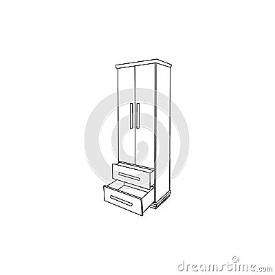 Cupboard furniture minimalist logo, vector icon illustration design template, suitable for your company Vector Illustration