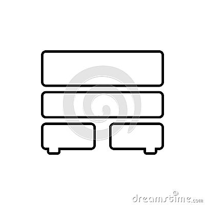 Cupboard glyph icon. Element of Furniture for mobile concept and web apps icon. Thin line icon for website design and Vector Illustration